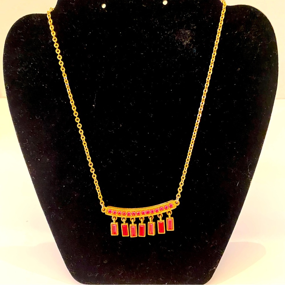 Napier vintage gold toned classic link collar necklace 18” signed